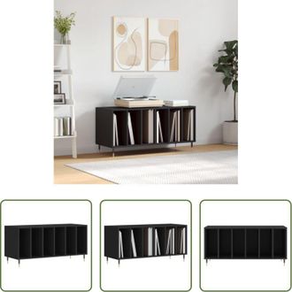 vidaXL vidaXL Mobile per giradischi - Mobile Porta Dischi Nero 100x38x48 cm in Legno Multistrato