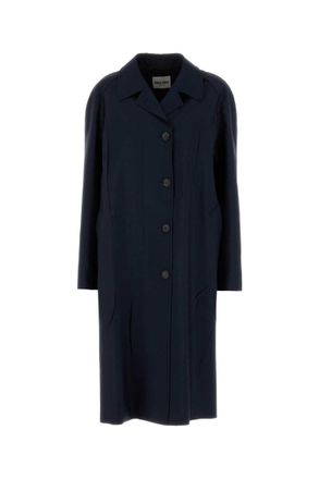 Miu Miu Navy Blue Single-breasted Coat