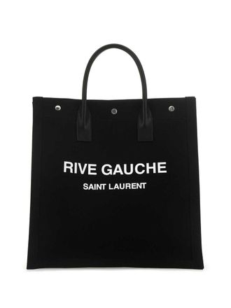 Saint Laurent Rive Gauche canvas shopper - Zwart