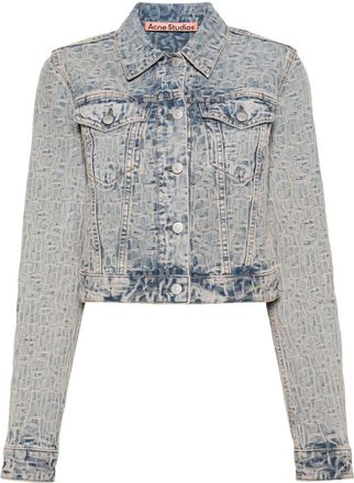 Acne Studios monogram-jacquard denim jacket - women - Cotton - 32 - Blue