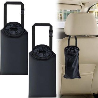No Brand Bolsas De Basura Para Coche, Bolsas De Basura Colgantes Lavables Con Abertura El&aacute;stica Y Correa Adhesiva Para Respaldos De Asientos, Viajes, Exteriore