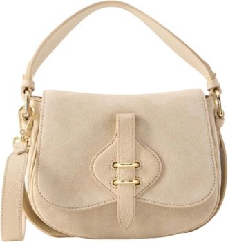 Coccinelle Suede en generfd lederen handtas - Dames - Handtassen - Beige - ONE Size - Leer - Tassen