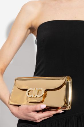 Ferragamo Leather Shoulder Bag, Womens, Gold