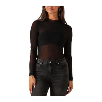 Silvian Heach Tops, Dames, Zwart, L, Wol, Dames Tops & T-shirts T-shirt Ontim