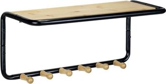 WENKO Maximex 71136800 Appendiabiti da Parete Loft, Colore Nero/Naturale