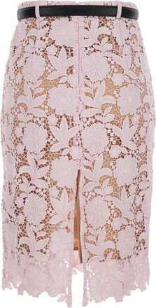 Self Portrait Womens Dress Pink Lace Skirt
