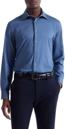 Bugatchi Jimmy OoohCotton Button-Up Shirt in Cobalt at Nordstrom, Size Xx-Large