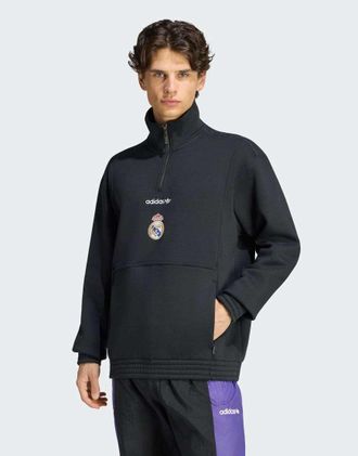 adidas Real madrid eqt top con zip corta nero