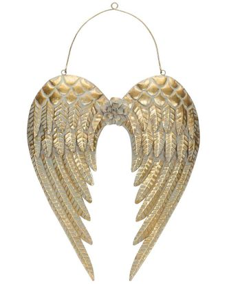 Melrose International Brushed Metal Angel Wings Ornament
