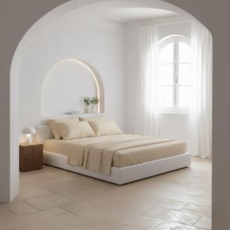 Colch&oacute;n Morfeo Juego de s&aacute;banas percal algod&oacute;n org&aacute;nico beige, cama 160