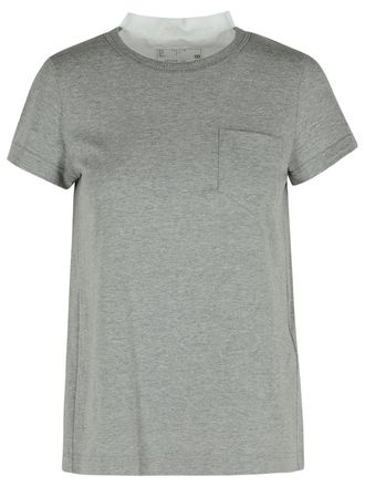 sacai Grey Baumwoll -T -Shirt