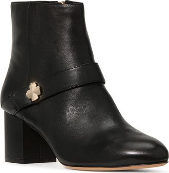 Kate Spade New York spade embellished block heel bootie in Black at Nordstrom, Size 8.5