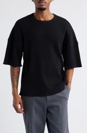 Standard Issue NYC Oversize Thermal Knit T-Shirt in Black at Nordstrom Rack, Size Small