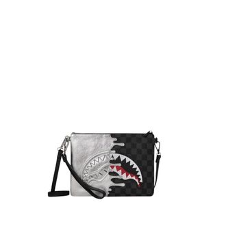 Sprayground Cross Body Bags, female, Gray, Size: ONE SIZE Side Drip Crossover U Clutch