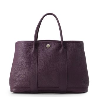 Herm&egrave;s Cassis Buffalo Leather Handbag Tote Bag (Pre-Owned)
