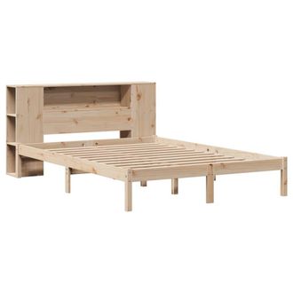 Berkfield Home Decorative Bookcase Bed without Mattress 135x190 cm Double Solid in Tan