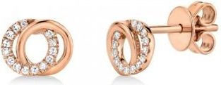 Allurez Diamond Love Knot Circle Earrings 14k Rose Gold (0.09ct)
