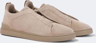Ermenegildo Zegna Triple Stitch suede slip-on sneakers