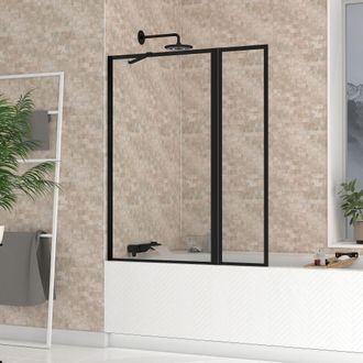 Aurlane Aurlane - Mampara 2 Hojas 70+30x130 Cm - Negro Mate - Dark Contouring Screen