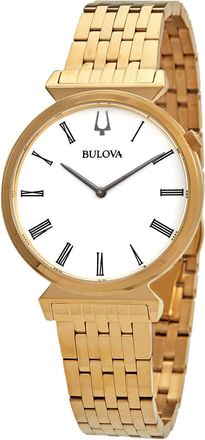 Bulova Regatta Quartz White Dial Gold-tone Mens Watch 97A153