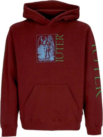 Iuter Burgundy World Hoodie met Kangaroo Zak - Heren - Hoodies - Rood - S - Katoen - Hoodies & sweatvesten