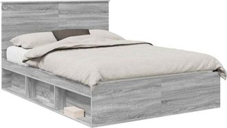 vidaXL Estructura De Cama Con Cabecera Gris Sonoma 140 X 190 Cm Vidaxl