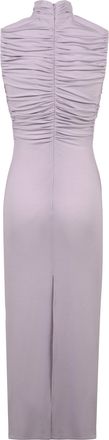 Magda Butrym Womens Jersey Dress With Decorative Flowers Lilac Cuprammonium Rayon