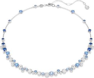 Swarovski Constella Crystal & Zirconia Necklace in Silver/Blue at Nordstrom