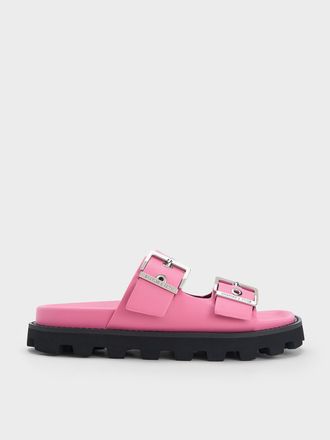 Charles & Keith Trill Grommet Double-Strap Sandals
