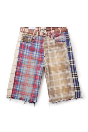Gallery Dept. Marley Straight-Leg Patchwork Checked Cotton-Blend Flannel Shorts