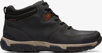 Clarks Mens Walbeck Top Black Leather Boots - Size UK 7