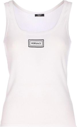 Versace White Logo Tank Top