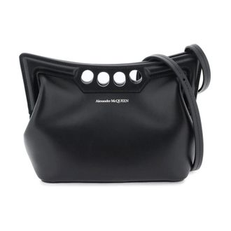 Alexander McQueen Mini Peak Leather Shoulder Bag - female - Alexander McQueen - Shoulder Bags - Black - ONE SIZE - Bags