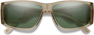 Smith Monroe Peak 62mm Oversize ChromaPop Polarized Sunglasses in Summit Crystal /Gray Green at Nordstrom