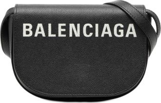 Balenciaga Pre-owned Balenciaga Grained Calfskin Logo Ville Day Crossbody XS 550639