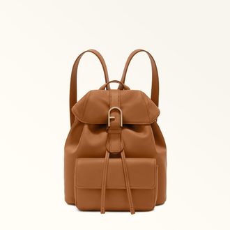 Furla Flow Zaino Brandy Marrone Pelle Di Vitello Claris Lux Donna