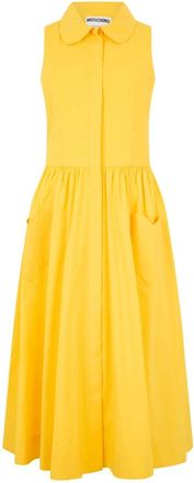 Moschino Kleedjes, Dames, Geel, L, Katoen, Overhemdjurk