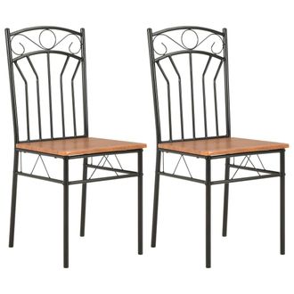 vidaXL Sillas De Comedor 2 Unidades Mdf Marr&oacute;n Vidaxl