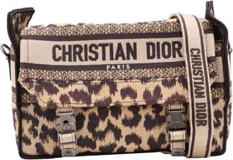 Dior Pre-owned Dior Mizza Small Embroidered Canvas Leopard Camp Messenger Bag Ladies T2WEPVA0LRJ17ZLX