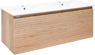 Puma Naturel Mueble De Ba&ntilde;o Con Lavabo Naturel Savona 118x43x44,8 Cm, Roble Halifax Mate (savona120dh)