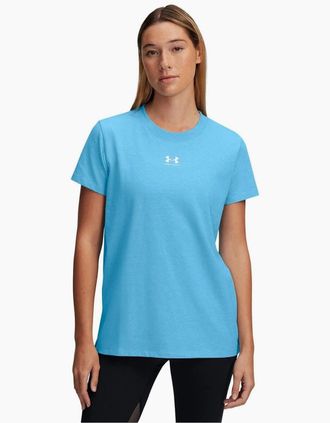 Under Armour Womens Rival Core Short Sleeve Oversized T Shirt - Blue - Size: 10