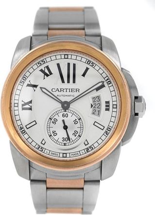 Cartier Pre-owned Cartier Calibre De Cartier Silver Opaline Dial Mens Watch W7100036
