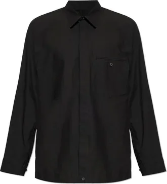 Issey Miyake Overhemden, Heren, Zwart, L, Katoen, Streamline Shirt