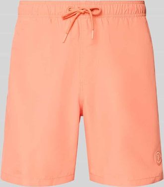 Shiwi Badehose mit Label-Patch Modell Mike in Orange, Gr&ouml;&szlig;e XXL
