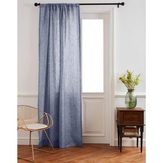 Solino Home Linen Curtain with Light Filtering Rod Pocket for Living Room, Bedroom in Chambray Indigo at Nordstrom, Size Xx-Large
