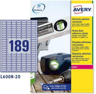 Avery Etiquetas Plateadas De Poli&eacute;ster 25.4 X 10 Mm