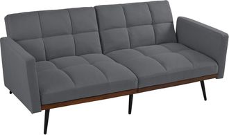 Urban Meuble Sof&aacute; fut&oacute;n convertible de tela gris, 2 plazas