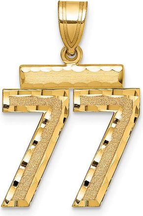 Diamond2Deal 14k Yellow Gold Medium Diamond-cut Number Charm Pendant