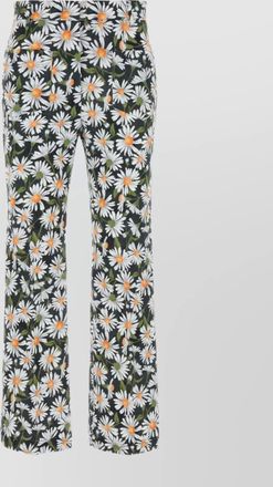 Max Mara high waist floral pattern trousers with belt loops