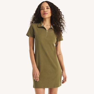 Nautica Womens Zip-Up Deck Polo Dress